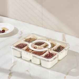 Transparent and White Spice Storage Box